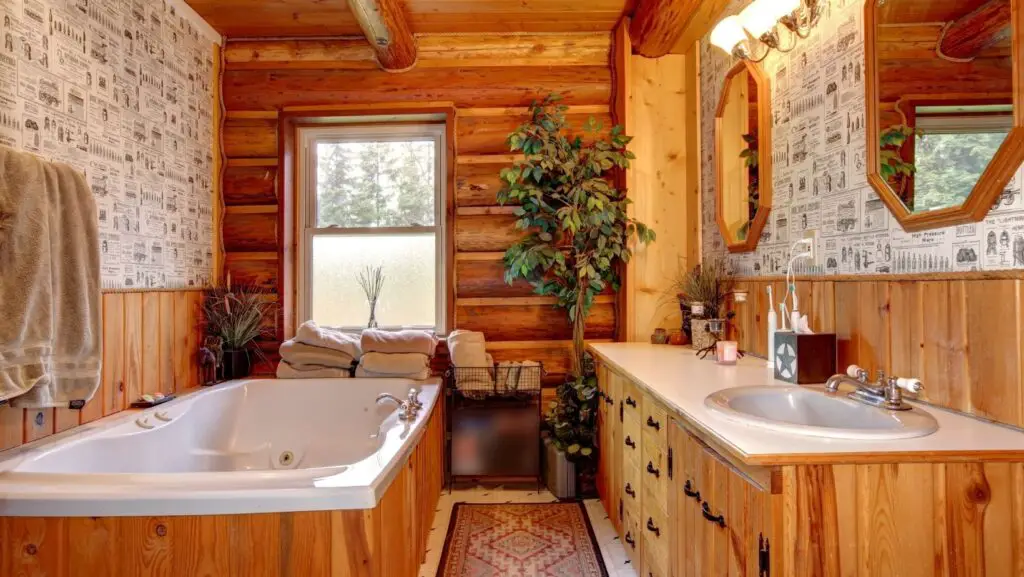 log cabin bathrooms