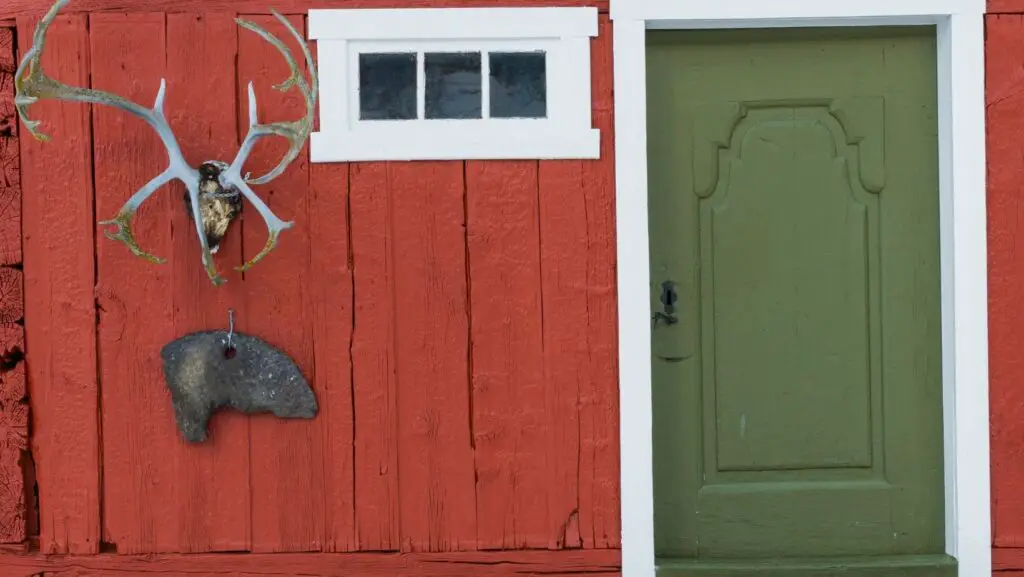 log cabin front door colours