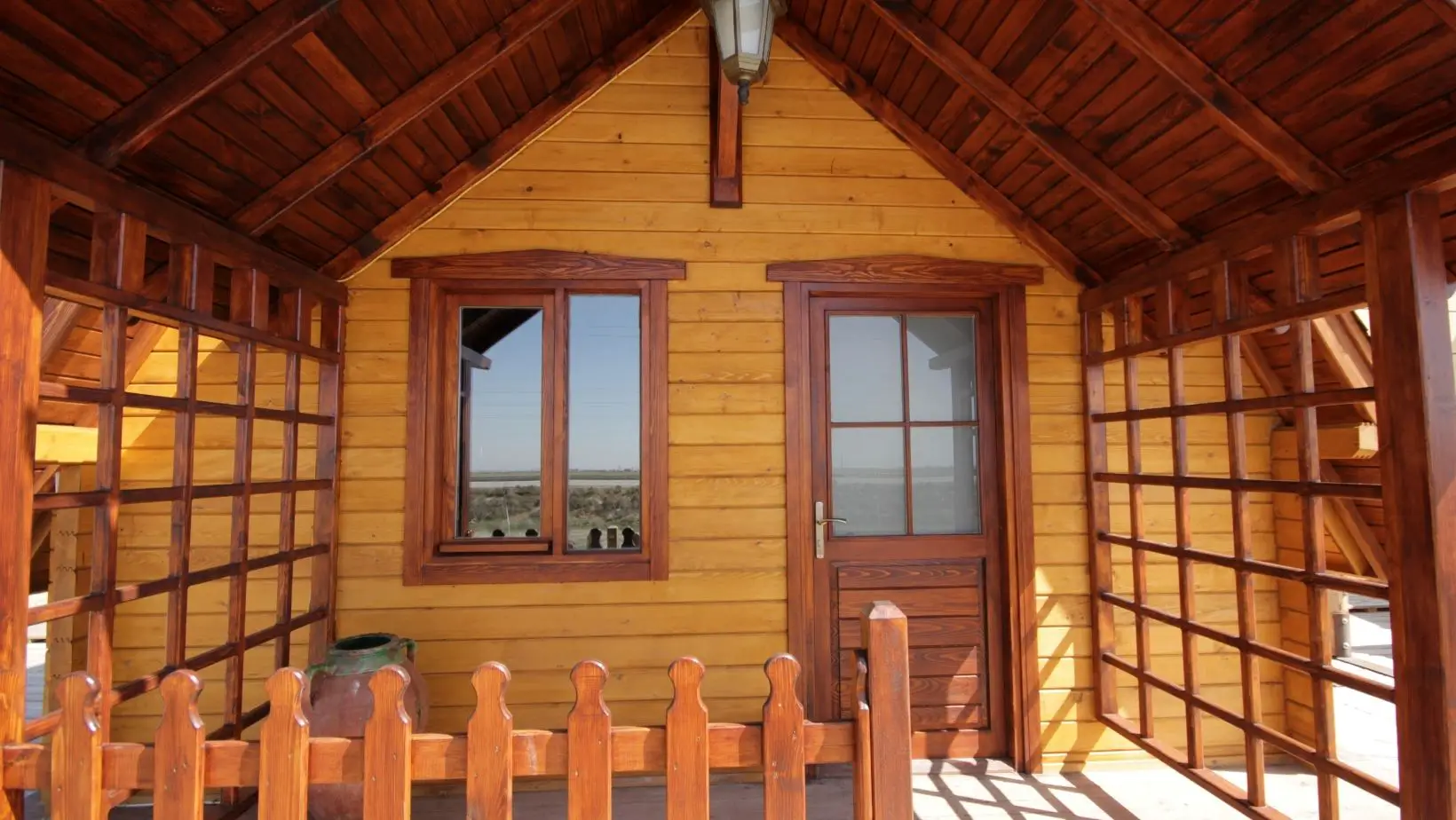 log cabin front door