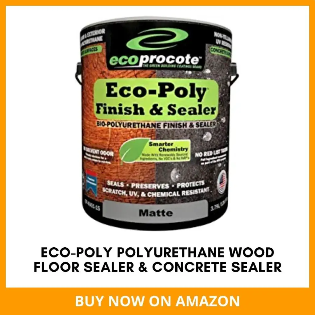 Eco-Poly Polyurethane Sealer & Floor Finish, Wood Floor Sealer & Concrete Sealer, Non Toxic Water Based Sealer, 1 Gallon, Matte Sealer