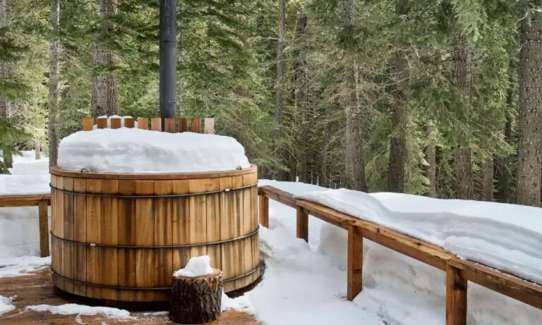 log cabin hot tub